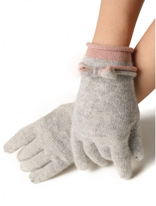 Girls' Fashion Cashmere Gloves with Bow