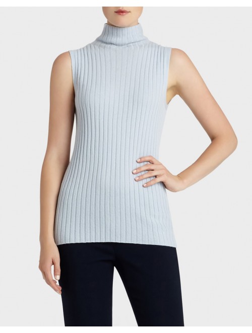 Lady Fashion Turtleneck Sleeveless Sweater Vest 