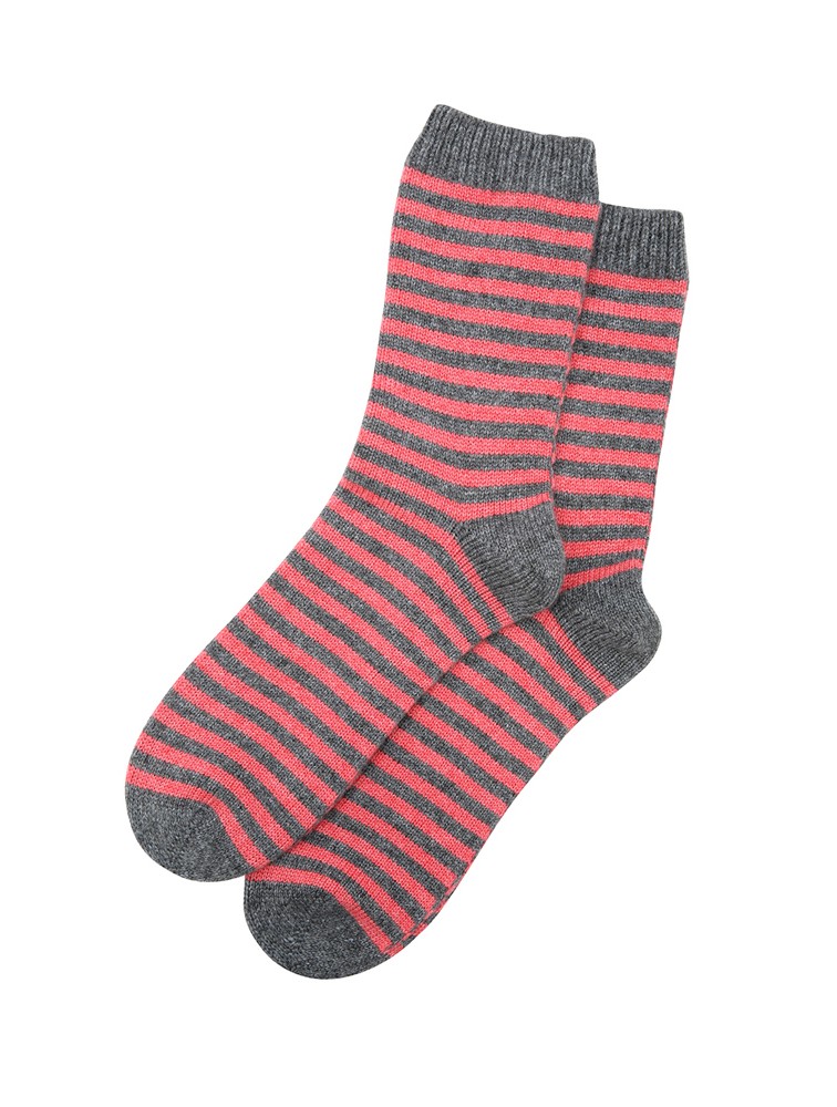 100% cashmere cable knit socks