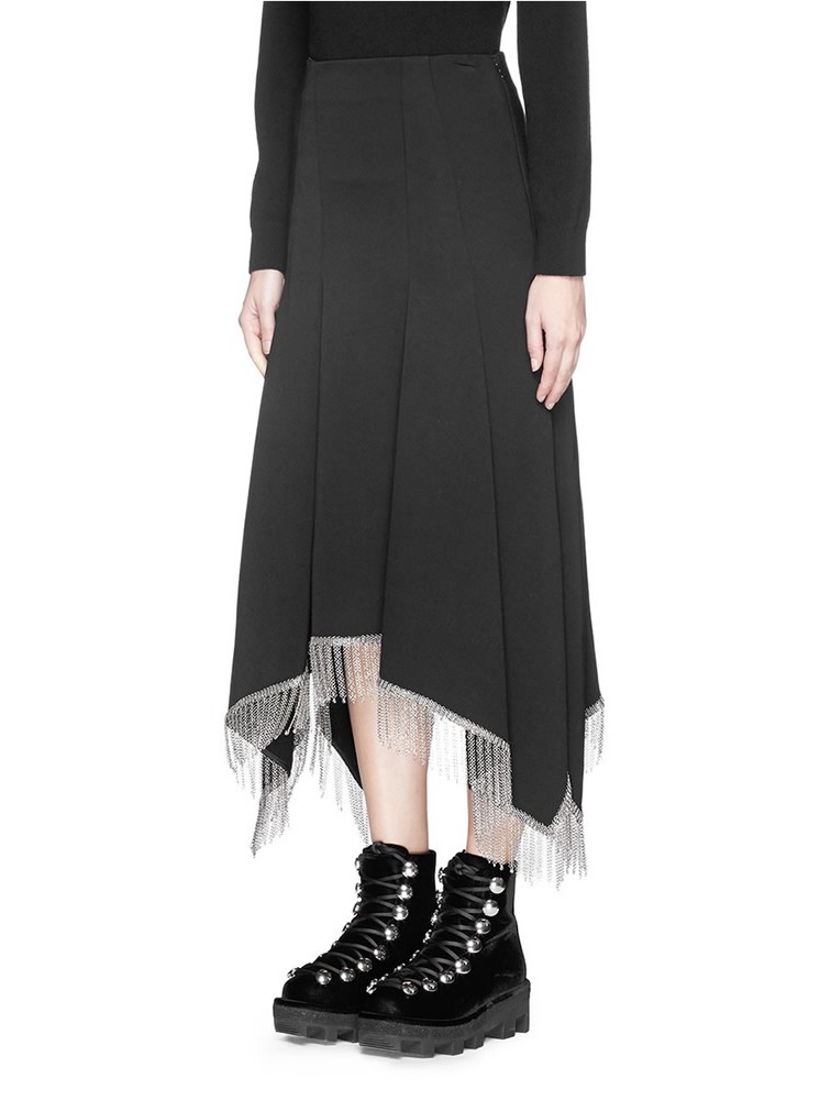 High waist wool long skirt