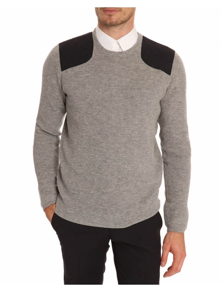 Men Cashmere Knit Pullover with Shoulder Pad