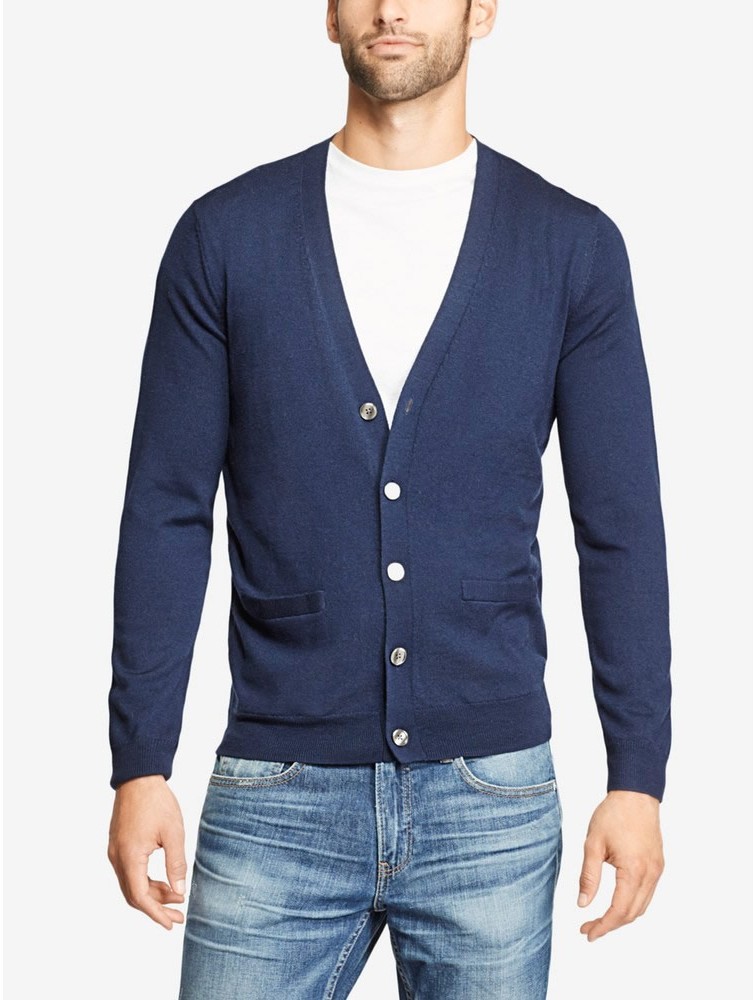 Men Casual V Neck Cashmere Cardigan Sweater